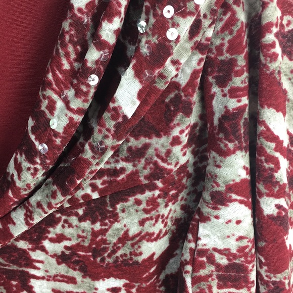 Jones New York Top 1X Burgundy V-Neck *T - Picture 2 of 6